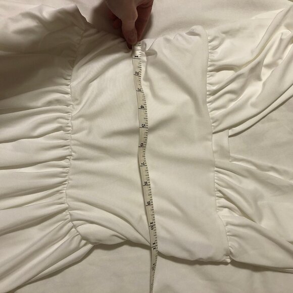 Etsy White Elegant Pleated Plunge Deep V-Neck Sleeveless Dress Medium - Picture 12 of 16